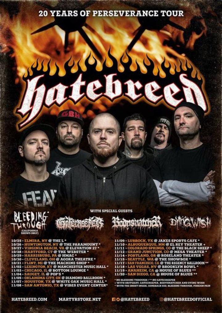 Hatebreed Announce ’20 Years of Brutality’ Anniversary Tour With Vein.fm, Terror & Jesus Piece
