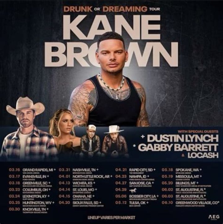 Kane Brown Announces 2023 ‘Drunk or Dreaming’ Tour With Dustin Lynch, Gabby Barrett and LoCash